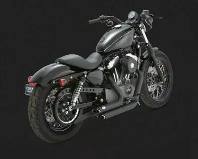 Vance & Hines Shortshots Staggered Black 2004-2013 Sportster XL Harley 47219 • $599.99