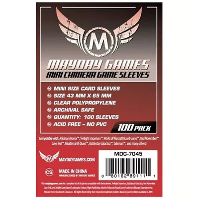 Mayday Mini Chimera 100 Card Sleeves 43mm X 65mm - Brand New & Sealed • £4.27