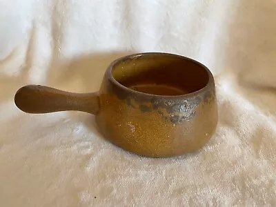 Vintage McCoy USA Pottery CANYON MESA Matte Brown Soup Bowl W/Handle #7054 • $5