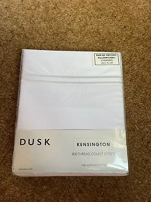 Dusk Pair Of Kensington Oxford Pillowcases - White - 800 TC - Egyptian Cotton • £45