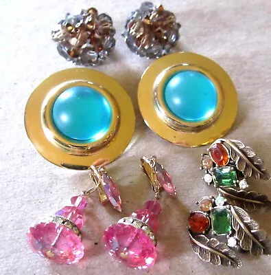 Beautiful Vintage Signed Earring Lot Of 4 Coro Segal Kirks Folly & Marvella • $22