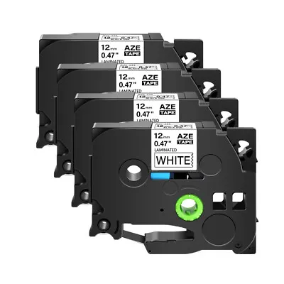 4PK 12mm Label Tape For Brother P-Touch Cube H110 TZ-231 TZe-231 Black On White • $8.22