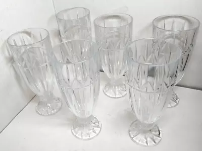(6) 8  Crystal Iced Tea Goblet Water Glasses Free Shipping • $49.99