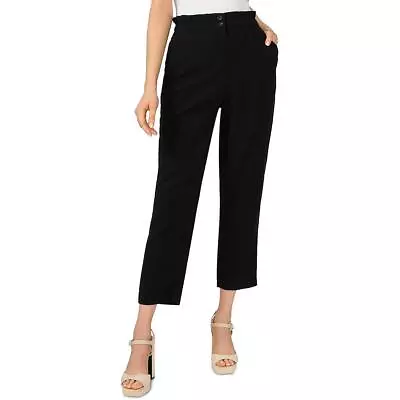 Vince Camuto Womens Black Woven High Waist Office Paperbag Pants 12 BHFO 0298 • $43.60
