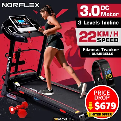 $679 • Buy NORFLEX Treadmill Electric Home Gym Exercise Machine Fitness Tracker Equipment