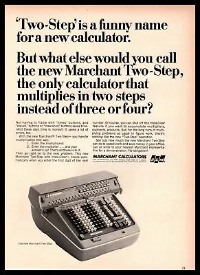 1965 SCM Marchant New York Two -Step Electronic Calculator Vintage Print Ad • $9.95
