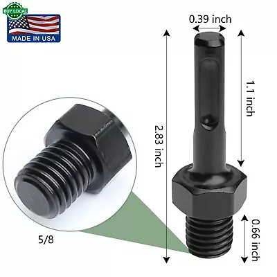 Core Drill Bit Adapter 5/8 X11 Thread Male To SDS Plus Shank For Demolition Hamm • $11.99