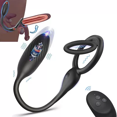 Cock Ring Anal Butt Plug Vibrator Male Prostate Massager Remote Sex Toys For Men • $16.99