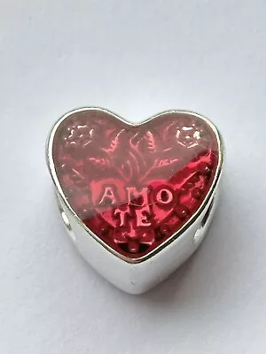 Authentic Pandora Amo Te Latin Heart Charm Sterling Silver • £18
