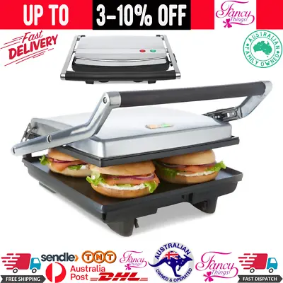 $52.28 • Buy 4 Slice Sandwich Maker Press Large Grill Non Stick Electric Jaffle Grill Toaster