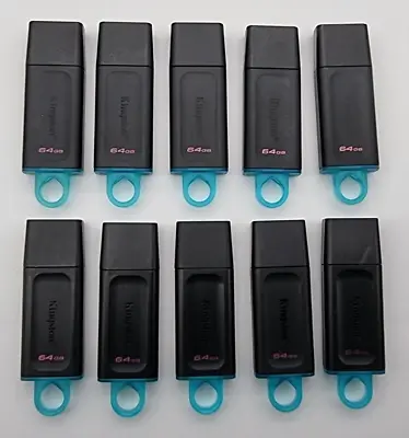 JOB LOT 10 X GENUINE Kingston 64GB Data Traveler DTX USB 3.2 Memory Flash Drives • £34.94
