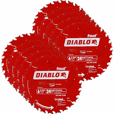 10 Diablo 6-1/2 Carbide Tip Circular Saw Blades 24t 24 Tooth Framing D0624 Freud • $85.99