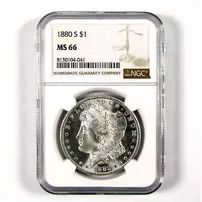 1880 S Morgan Dollar MS 66 NGC Silver $1 Uncirculated Coin SKU:CPC6272 • $424.99