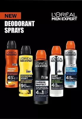 L'Oreal Men Expert Long Lasting Anti-Perspirant Deodorant Body Spray 250ml 1/3/6 • £22.99