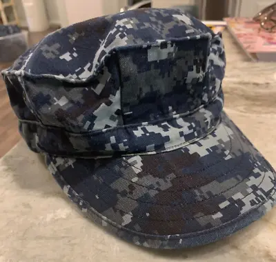 8 Point Cover Navy NWU Work Uniform Type 1 Blueberries Cap/Hat Sz 7 • $19.95