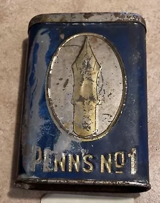 SUPER RARE ORIGINAL Vintage PENN’S No. 1 Pocket Tin. ONLY ONE AVAILABLE Online! • $510