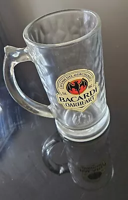 Bacardi Oakheart Glass Beer Stein Drinking Glass Mug • $24.25