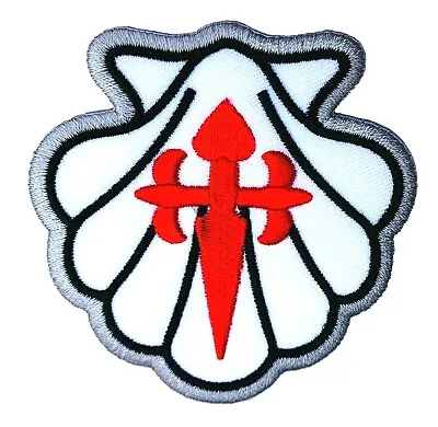 Camino Shell Patch (3 Inch) Iron/Sew-on Badge Santiago St James Scallop Souvenir • $8.90