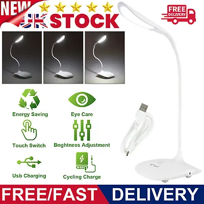 £6.99 • Buy Table Bedside Reading Desk Lamp USB Rechargeable Dimmable LED Study Night Light