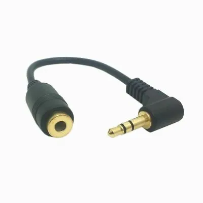 3.5mm 3 Poles Audio Stereo Right-Angle Male To Female Extension Cable 20cm • £4.95