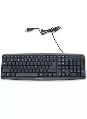 VERBATIM Slimline Corded USB Keyboard - Black NEW • $11.92