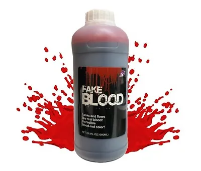 GIANT FAKE BLOOD BOTTLE 1L 1 Litre Halloween Vampire Fancy Dress Makeup Paint FX • £9.99