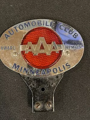 $100 • Buy Original AAA Automobile Club Of Minneapolis Reflector License  Plate Topper Sign