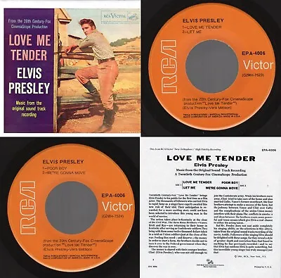 NM/EX Orange Labels Elvis Presley  Love Me Tender  RCA Victor EPA-4006 1965-68 • $138