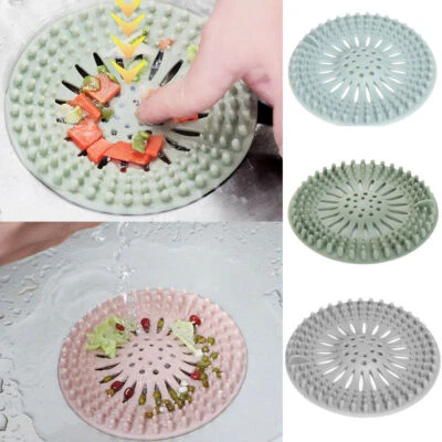 £2.23 • Buy Silicone Hair Catcher Trap Shower Kitchen Bath Drain Strainer Sink Waste Drain 