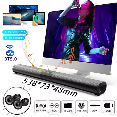 Bluetooth 3D Surround Sound Bar Wireless TV Home Theater Soundbar BT Speaker • £30.39