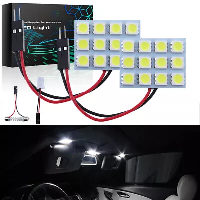 2x White 12SMD 5050 LED Panel Light Interior Door Map Dome Lamp T10 BA9S Festoon • $7.99