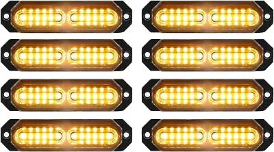Strobe LED Light Head Emergency Beacon Hazard Warning Lights Surface Mount 8 Pcs • $58.08
