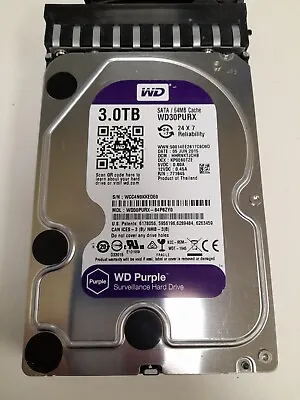 Western Digital Purple Surveillance WD30PURX-64P6ZY0 3TB 3.5  Desktop Hard Drive • £30