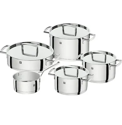 ZWILLING Stainless Steel Cookware Gloss Grey Set • £249.99