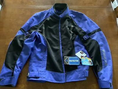 Alpha Cycle Gear Cordura Black & Blue Racing Jacket Small New W/ Tags Protector • $39.95