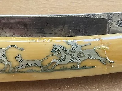 Vintage Straight Razor Embossed With Horseman & Dog Fighting A Bull Garbialdi • $9.95