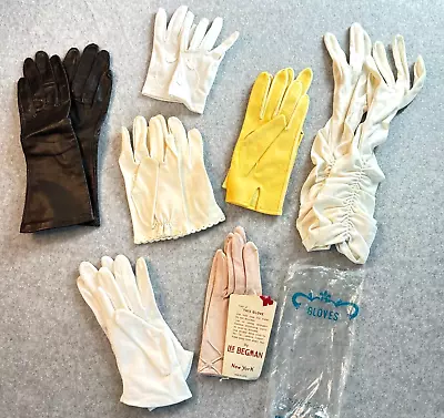 Lot Of 7 Vintage Women Gloves XS/Small/Med Various Colors Styles See Description • $19.99