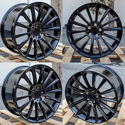 19X8.5 5x112 Gloss Black Wheels Fits Mercedes C300 C350 C320 Cla250 Cla45 • $849