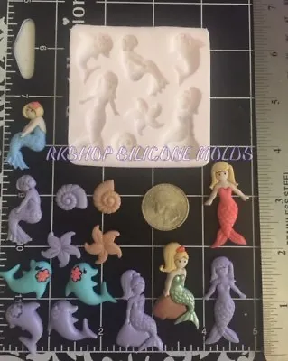 Mini Mermaid & Friends Silicone Mold For Fondant-handcrafts-Resin-polymer Clay • $16.38
