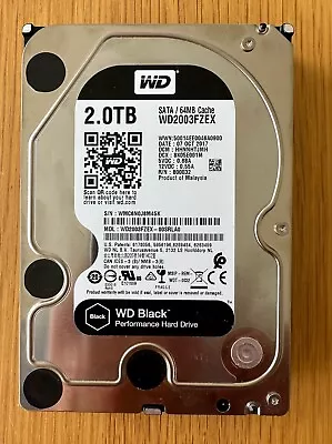 Used WD Black 2TB Internal WD2003FZEX 3.5  7200rpm SATA Gaming HDD • £7.99