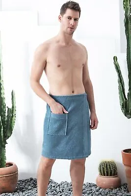 SEYANTE Men's 100% Turkish Cotton Terry Towel Wrap | Spa Bath Body Shower Wrap • $69.99