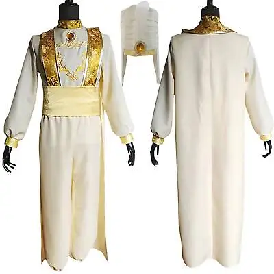 Adult Men Aladdin Arabian Prince Cosplay Costumes With Hat Party Fancy Dress Set • £33.40