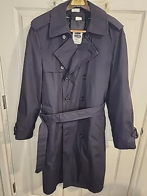 DSCP Men's Navy Military Trench Coat Size 42R All Weather Removable Liner 3287 • $44