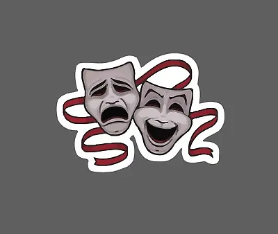 Theatre Sticker Comedy Tragedy Waterproof - Buy Any 4 For $1.75 Each Storewide! • $2.95