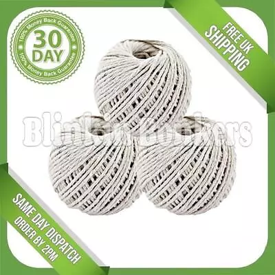 Balls Of String 180m White Cotton Craft Twine Cord Rope Parcel Gift Household • £5.19