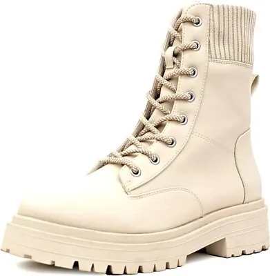 Luckers Women’s Lace Up Side Zipper Platform Boots Military Hiking Leather Style • $39