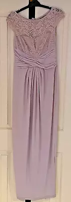 ASOS Long Evening Maxi Dress Pink Lace Top Lined 145.5cm Long  Size 12 • $25