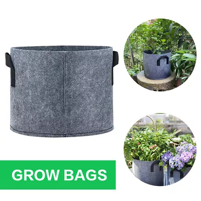 5 Pack Garden Planting Growing Bags Thickened Nonwoven Fabric Pot Nursery Soil • $15.49