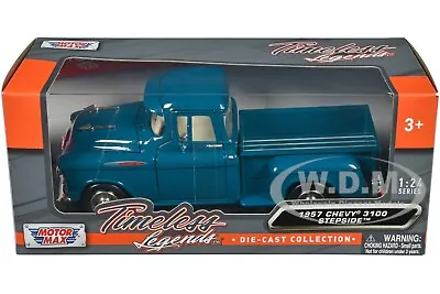 1957 Chevrolet 3100 Stepside Pickup Teal 1/24 Diecast Model By Motormax 79381 • $20.99