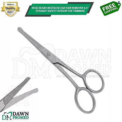 Nose Beard Mustache Ear Hair Remover 4.5  Straight Scissor For Trimming German G • $7.40